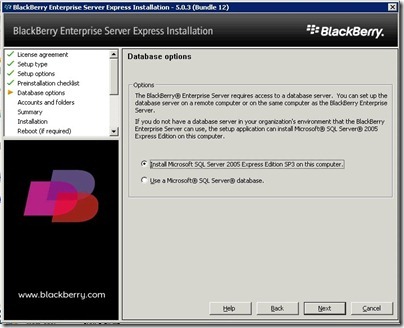 6 BES database options